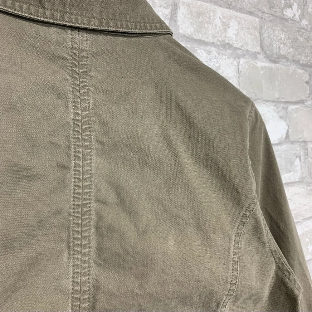COLUMBIA WOMENS MILITARY STYLE COTTON JACKET BLAZER. OLIVE GREEN. SIZE LARGE. - Picture 6 of 8